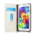 Samsung Galaxy S5 mini - Caseme Vintage Luxury Slim Flip PU Leather Stand Protective Phone Cover Case - White